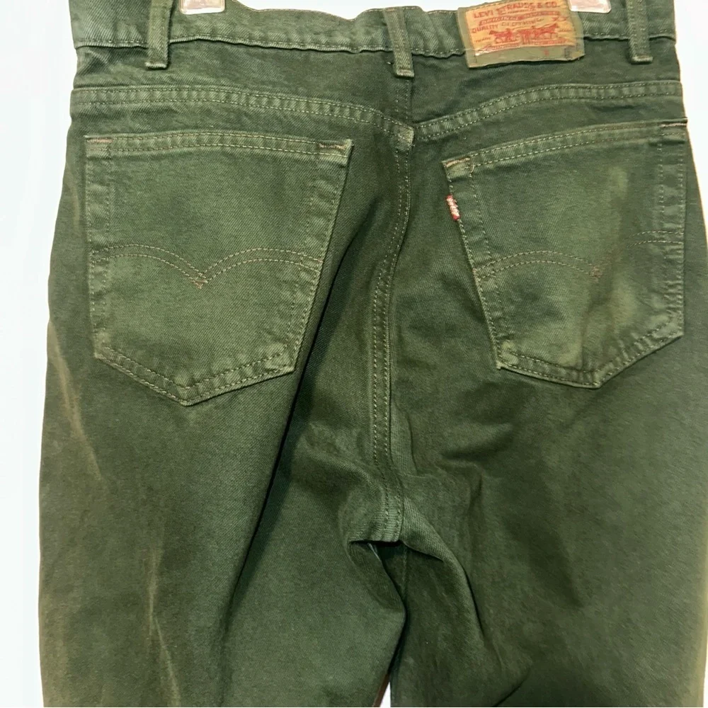 Vintage Levi’s 560 Dark Green Jeans 34x30 USA Made Tapered Fit Fall Holiday